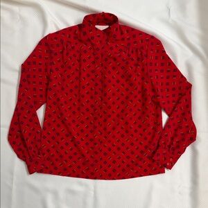 Vintage 80’s Pendleton Country Sophisticates Red Geometric Shirt Size  10